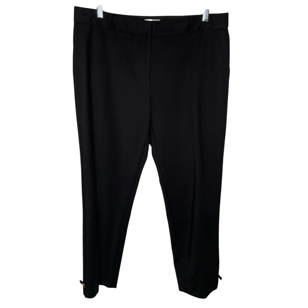 Kate Spade Sz 10 Cropped Black Pants Gold Bow at Hem